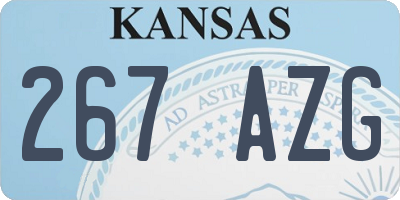 KS license plate 267AZG