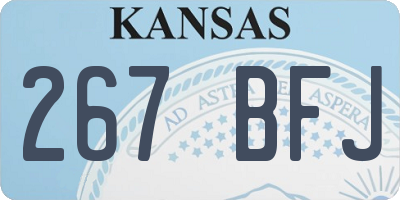 KS license plate 267BFJ