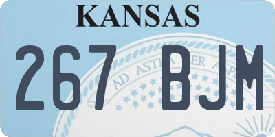 KS license plate 267BJM