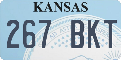 KS license plate 267BKT
