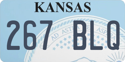 KS license plate 267BLQ