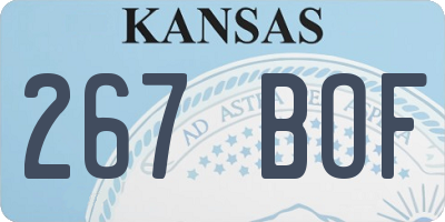 KS license plate 267BOF