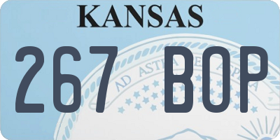 KS license plate 267BOP
