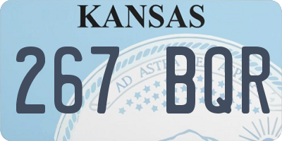 KS license plate 267BQR