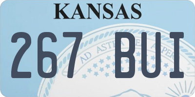 KS license plate 267BUI