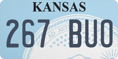 KS license plate 267BUO