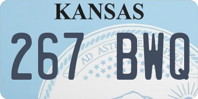 KS license plate 267BWQ