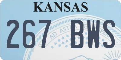 KS license plate 267BWS