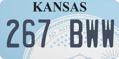 KS license plate 267BWW