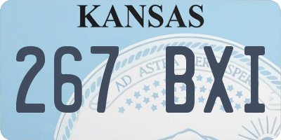 KS license plate 267BXI