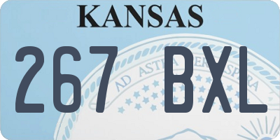 KS license plate 267BXL