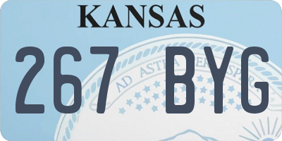 KS license plate 267BYG