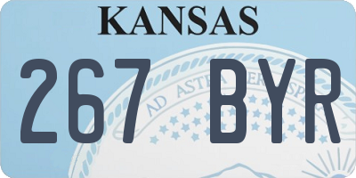 KS license plate 267BYR