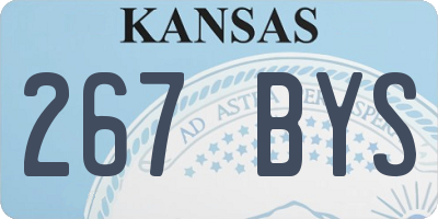 KS license plate 267BYS
