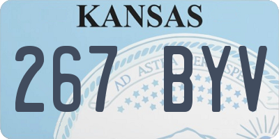 KS license plate 267BYV