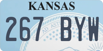 KS license plate 267BYW