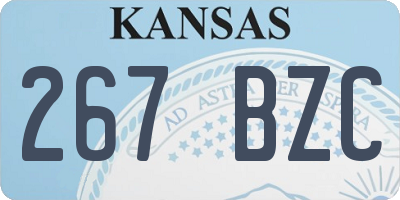 KS license plate 267BZC