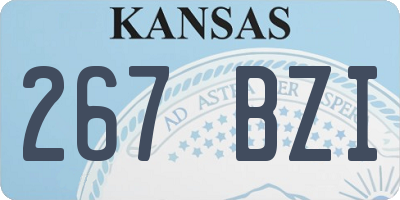 KS license plate 267BZI