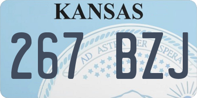 KS license plate 267BZJ