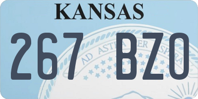 KS license plate 267BZO