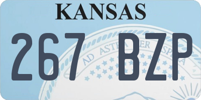 KS license plate 267BZP