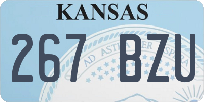 KS license plate 267BZU