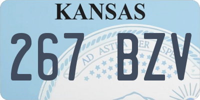 KS license plate 267BZV