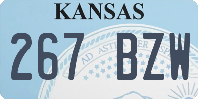 KS license plate 267BZW