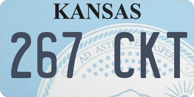 KS license plate 267CKT