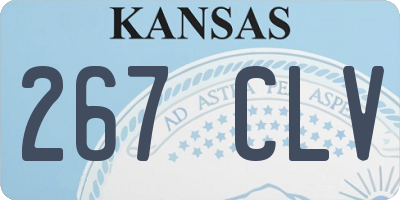 KS license plate 267CLV