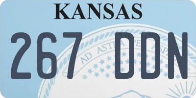 KS license plate 267DDN