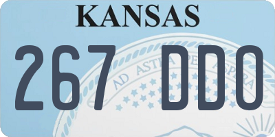 KS license plate 267DDO