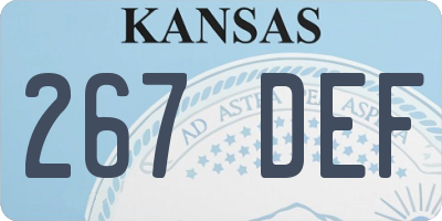 KS license plate 267DEF
