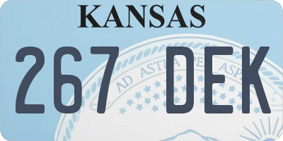 KS license plate 267DEK