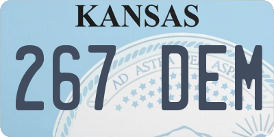 KS license plate 267DEM