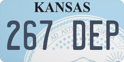 KS license plate 267DEP