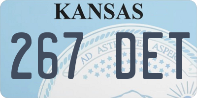 KS license plate 267DET