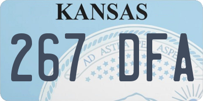 KS license plate 267DFA