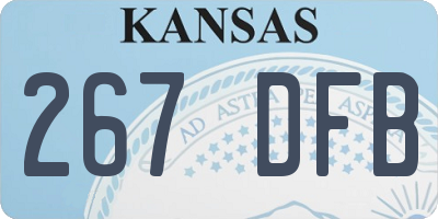 KS license plate 267DFB