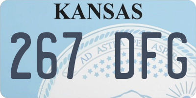 KS license plate 267DFG
