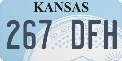 KS license plate 267DFH