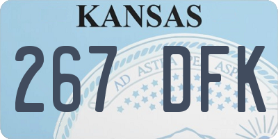 KS license plate 267DFK