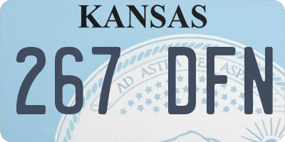 KS license plate 267DFN