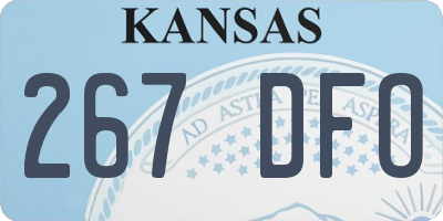 KS license plate 267DFO
