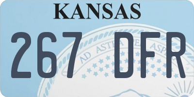 KS license plate 267DFR
