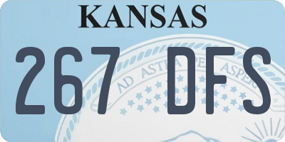 KS license plate 267DFS