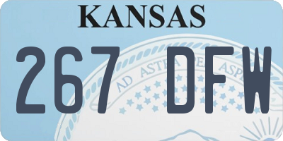 KS license plate 267DFW