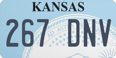 KS license plate 267DNV