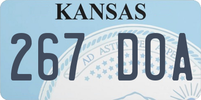 KS license plate 267DOA
