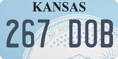 KS license plate 267DOB